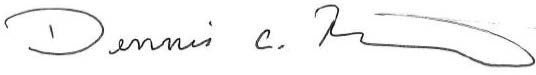 President Dennis C. Rittle's Signature